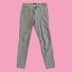 J MCLAUGHLIN Cream Houndstooth Patterned Ankle Pants Size 4